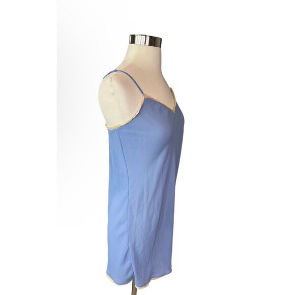 Cacique Paris Blue Sheer Lace Chemise Adjustable Straps Nightgown Lingerie Small - Picture 4 of 6